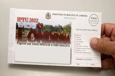 Londrina: Primeiro prazo para pagar o IPTU 2022 vai até 28 de janeiro